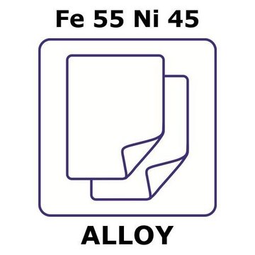 Iron-Nickel alloy, Fe55Ni45 foil, 25 x 25mm, 0.1mm thickness