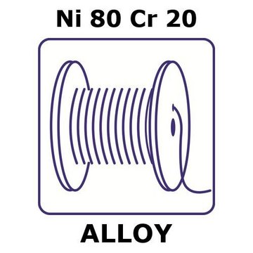 Nickel/Chromium wire, Ni 80%/Cr 20%, 0.045&#160;mm diameter, length 1000 m, temper annealed