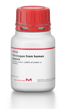 Fibrinogen from human plasma 50-70% protein (&#8805;80% of protein is clottable)