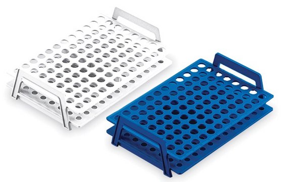 Microtube Rack blue Nylon, pack of 4&#160;racks, Holds 96 x 1.5-2 mL tubes