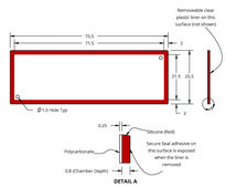 Grace Bio-Labs SecureSeal&#8482; hybridization chambers wells, 1, well L × W × depth 71.5&#160;mm × 21.5&#160;mm × 0.8&#160;mm, port diam. 1.5&#160;mm
