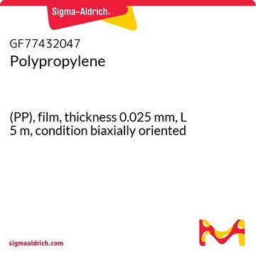 Polypropylene (PP), film, thickness 0.025&#160;mm, L 5&#160;m, condition biaxially oriented