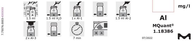 Aluminium Test colorimetric, 0.10-6&#160;mg/L (Al), for use with MCOLORTEST&#174;