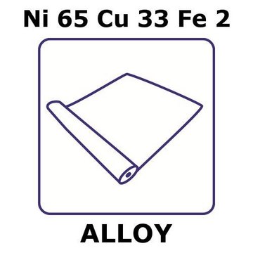 Monel&#174; alloy 400, Ni65Cu33Fe2 foil, 2m coil, 0.075mm thickness, annealed