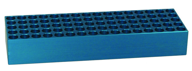 Aluminum heating/cooling block Holds 80 x 1.5 mL tubes