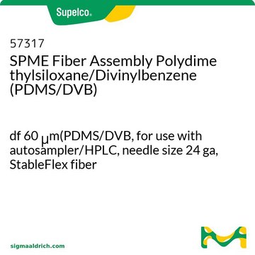 SPME Fiber Assembly Polydimethylsiloxane/Divinylbenzene (PDMS/DVB) df 60&#160;&#956;m(PDMS/DVB, for use with autosampler/HPLC, needle size 24 ga, StableFlex fiber