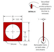 Grace Bio-Labs Press-To-Seal silicone isolator, PSA both sides wells, 1 (Round, 20mm diameter, 1mm depth), (Adhesive on both sides)
