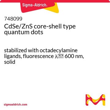 CdSe/ZnS core-shell type quantum dots stabilized with octadecylamine ligands, fluorescence &#955;em&#160;600&#160;nm, solid