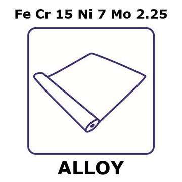 Stainless Steel - 15-7PH alloy, FeCr15Ni7Mo2.25 foil, 1m coil, 0.25mm thickness, annealed, precipitation hardenable