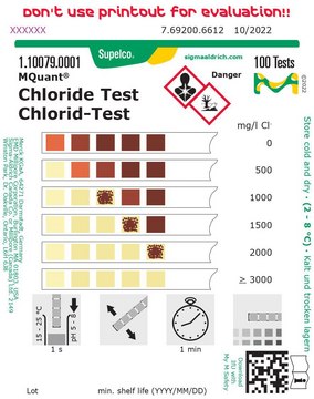 Chloride Test colorimetric, 500-3000&#160;mg/L (Cl-), MQuant&#174;