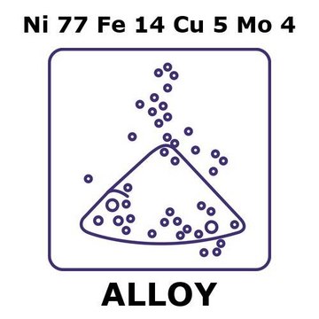 Magnetic shielding alloy, Ni77Fe14Cu5Mo4 powder, 100g, 45micron max. particle size