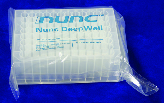 Nunc&#174; 96 DeepWell&#8482; plate, non-treated size 96&#160;wells, U-bottom natural polypropylene wells, maximum volume 1.3&#160;mL, non-sterile