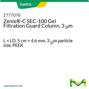 Zenix&#174;-C SEC-100 Gel Filtration Guard Column, 3 &#956;m L × I.D. 5&#160;cm × 4.6&#160;mm, 3&#160;&#956;m particle size, PEEK