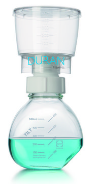 DURAN&#174; Bottle Top Vacuum Filter Funnels capacity 500&#160;mL, thread for GL 45, polyethersulfone membrane, pore size 0.1&#160;&#956;m, filter diam. 90&#160;mm, sterile