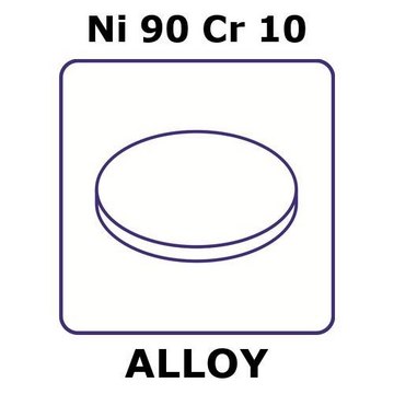 T1 - thermocouple alloy, Ni90Cr10 microfoil, 25mm disks, 1&#956;m thinness, permanent mylar 3.5&#956;m support