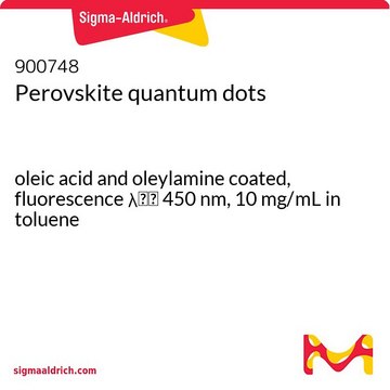 Perovskite quantum dots oleic acid and oleylamine coated, fluorescence &#955;em&#160;450&#160;nm, 10&#160;mg/mL in toluene