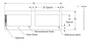 Grace Bio-Labs ONCYTE&#174; NOVA&#8482; nitrocellulose film slides 2- 15 mm x 32 mm NC pad per slide, plain glass