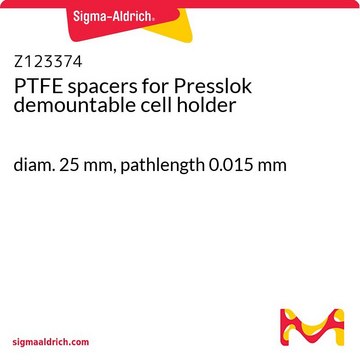PTFE spacers for Presslok demountable cell holder diam. 25&#160;mm, pathlength 0.015&#160;mm
