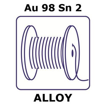 Gold-tin alloy, Au98Sn2 0.5m wire, 0.5mm diameter