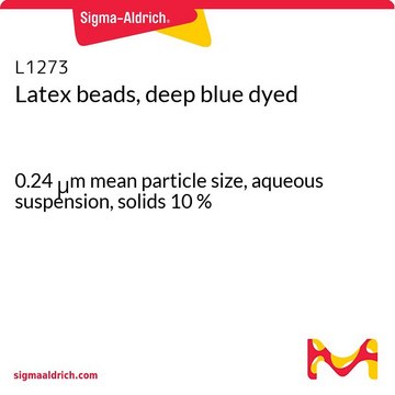 Latex beads, deep blue dyed 0.24&#160;&#956;m mean particle size, aqueous suspension, solids 10&#160;%