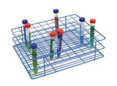 Coated Wire Tube Rack to hold, 80 x 20-25 mm tubes, blue
