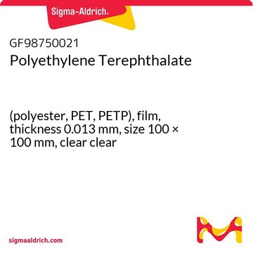 Polyethylene Terephthalate (polyester, PET, PETP), film, thickness 0.013&#160;mm, size 100 × 100&#160;mm, clear clear