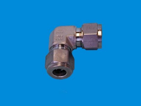 Union elbow connector for metric tube, connector O.D. 10&#160;mm