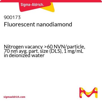 Fluorescent nanodiamond Nitrogen vacancy &gt;60 NVN/particle, 70&#160;nm avg. part. size (DLS), 1&#160;mg/mL in deionized water