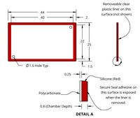 Grace Bio-Labs SecureSeal&#8482; hybridization chambers wells, 1, well L × W × depth 40&#160;mm × 22&#160;mm × 0.8&#160;mm, port diam. 1.5&#160;mm