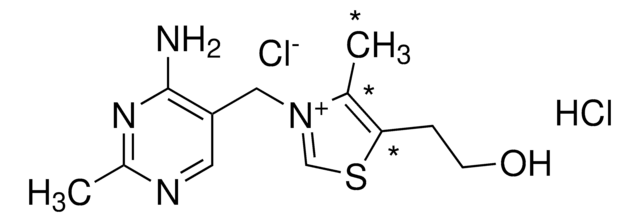 Thiamine-13C3 (Vitamin B1-13C3) hydrochloride solution 100&#160;&#956;g/mL in methanol (as free base), certified reference material, ampule of 1&#160;mL, Cerilliant&#174;