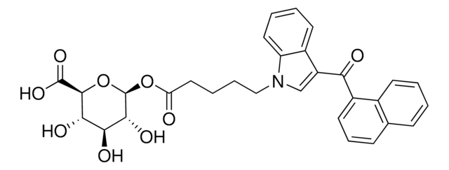 JWH-018 5-Pentanoic acid beta-D-glucuronide solution 100&#160;&#956;g/mL (Acetonitrile:Water (90:10) (v/v)), certified reference material, ampule of 1&#160;mL