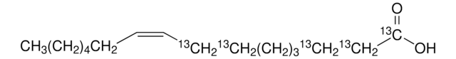 Palmitoleic acid-1,2,3,7,8-13C5 99 atom % 13C, 95% (CP)