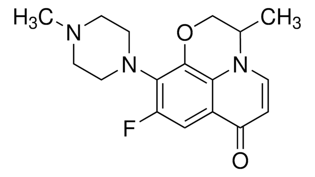 (3RS)-9-Fluoro-3-methyl-10-(4-methylpiperazin-1-yl)-2,3-dihydro-7H-pyrido[1,2,3-de]-1,4-benzoxazin-7-one certified reference material, TraceCERT&#174;, Manufactured by: Sigma-Aldrich Production GmbH, Switzerland