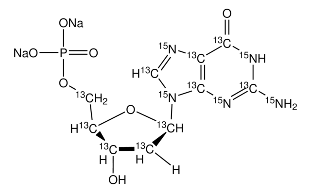 2&#8242;-Deoxyguanosine-13C10,15N5 5&#8242;-monophosphate disodium salt solution 100&#160;mM (in 5mM Tris HCl / H2O), &#8805;98 atom %, &#8805;95% (CP)