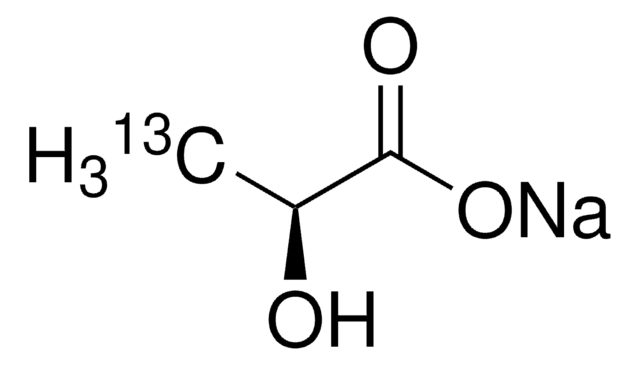 Sodium L-lactate-3-13C solution 45-55&#160;% (w/w) in H2O, &#8805;99 atom % 13C, &#8805;98% (CP), &#8805;98% (Chiral Purity, HPLC)