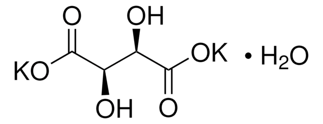 Potassium tartrate dibasic hemihydrate meets analytical specification of DAC, E336, 99-102% (perchloric acid titration)