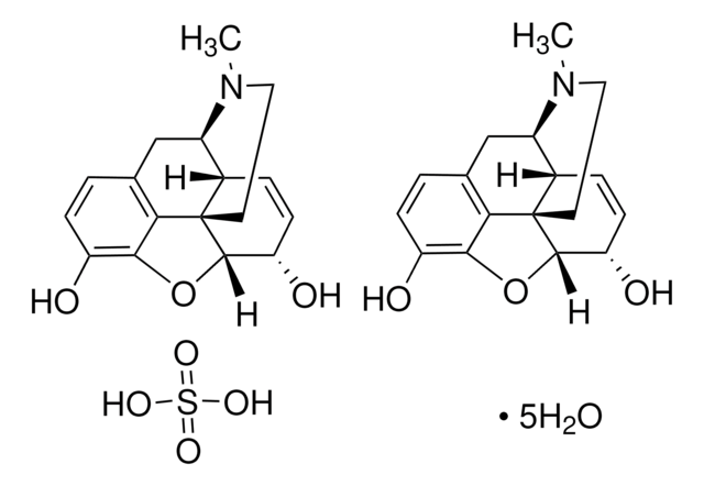 Morphine sulfate salt pentahydrate