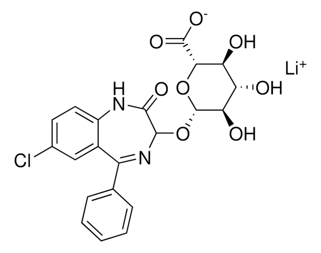 Oxazepam glucuronide lithium salt solution 100&#160;&#956;g/mL in methanol ((as free carboxylate)), certified reference material, ampule of 1&#160;mL, Cerilliant&#174;