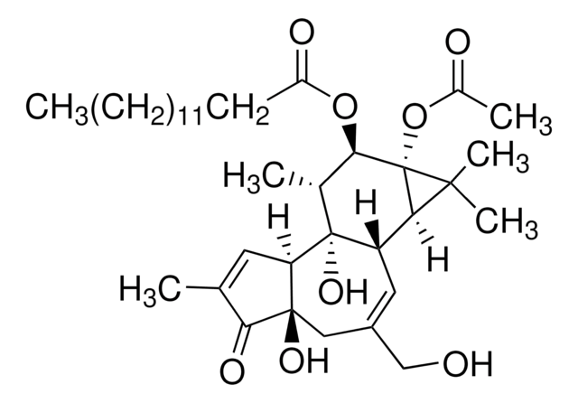 Phorbol-12-myristate-13-acetate InSolution, &#8805;98%, 10 mM in DMSO, extremely potent mouse skin tumor promoter